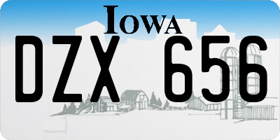 IA license plate DZX656