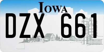 IA license plate DZX661