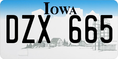 IA license plate DZX665