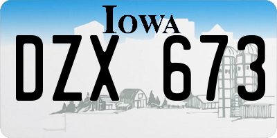 IA license plate DZX673