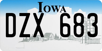 IA license plate DZX683