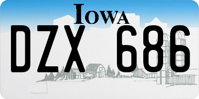 IA license plate DZX686