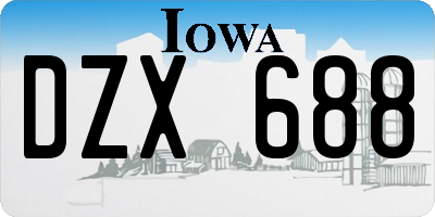 IA license plate DZX688