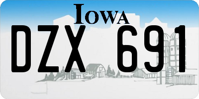 IA license plate DZX691