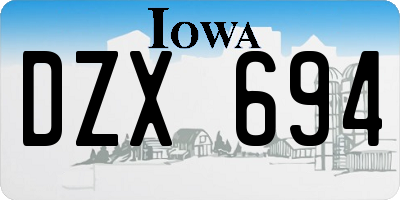 IA license plate DZX694