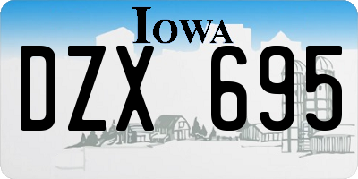 IA license plate DZX695
