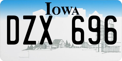 IA license plate DZX696
