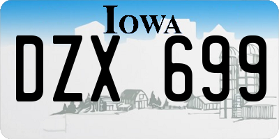 IA license plate DZX699