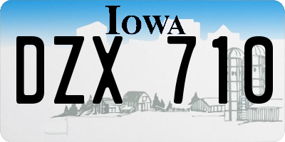 IA license plate DZX710