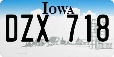 IA license plate DZX718