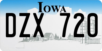 IA license plate DZX720