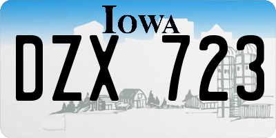 IA license plate DZX723