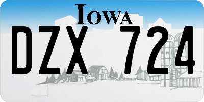 IA license plate DZX724