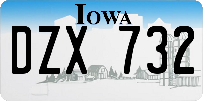 IA license plate DZX732