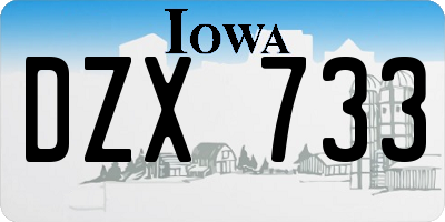 IA license plate DZX733