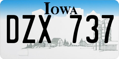 IA license plate DZX737