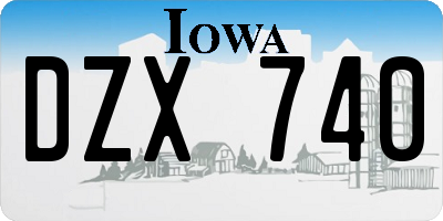 IA license plate DZX740