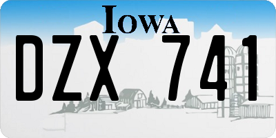 IA license plate DZX741