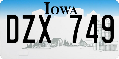 IA license plate DZX749