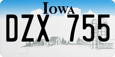 IA license plate DZX755