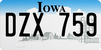 IA license plate DZX759