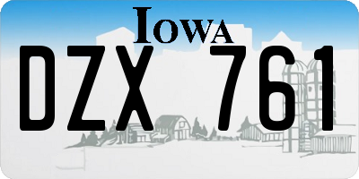 IA license plate DZX761