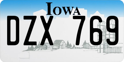 IA license plate DZX769