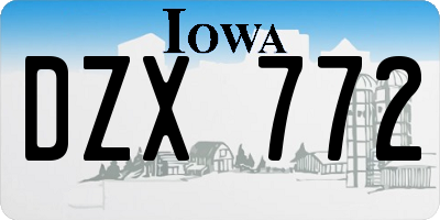 IA license plate DZX772