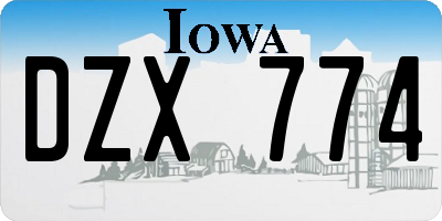 IA license plate DZX774