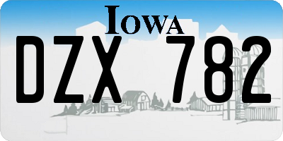 IA license plate DZX782