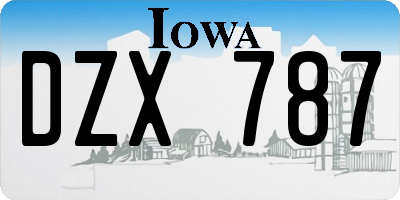 IA license plate DZX787