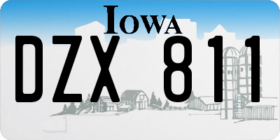 IA license plate DZX811