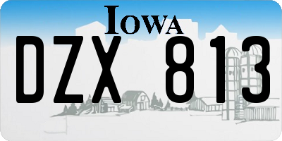 IA license plate DZX813