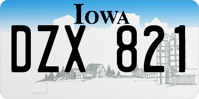 IA license plate DZX821