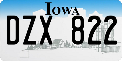 IA license plate DZX822