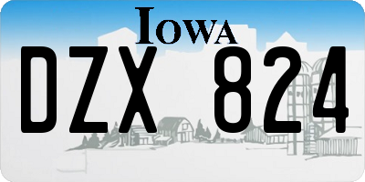 IA license plate DZX824