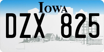 IA license plate DZX825