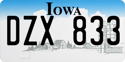 IA license plate DZX833