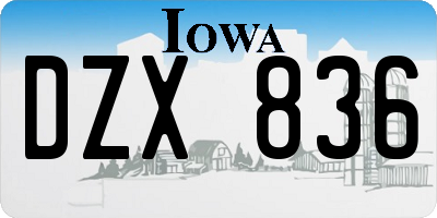 IA license plate DZX836