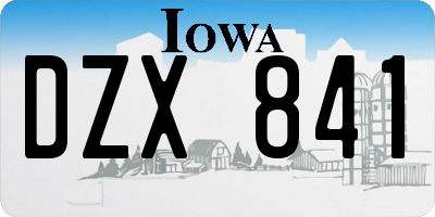 IA license plate DZX841