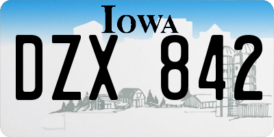 IA license plate DZX842