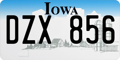 IA license plate DZX856