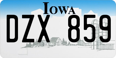 IA license plate DZX859