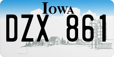 IA license plate DZX861