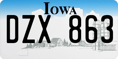 IA license plate DZX863