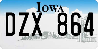 IA license plate DZX864