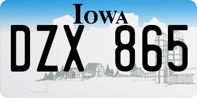 IA license plate DZX865