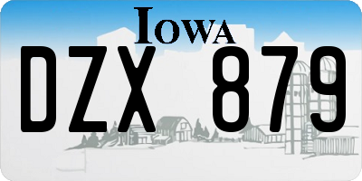 IA license plate DZX879