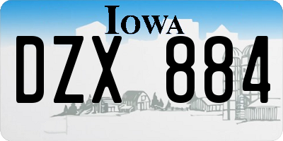 IA license plate DZX884