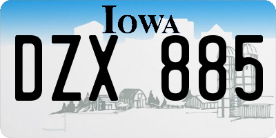 IA license plate DZX885